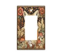 Fall Aesthetic - Placa decorativa para interruptor de zorro, 1 banda, basculante individual, placa frontal eléctrica de flores silvestres vintage para decoración de dormitorio y baño, placa de