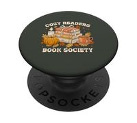 Fall Bibliophile Cozy Readers Book Society tee PopSockets PopGrip Adhesivo