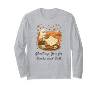 Fall Black Cat Ghosting You For Book Halloween Ghost Reading Manga Larga