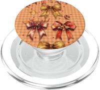 Fall Bow Gingham -Autumn Ribbon & Leaf Phone Cover Aesthetic PopSockets PopGrip para MagSafe