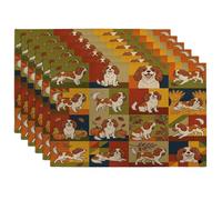 Fall Cavalier King Charles Spaniel - Juego de 6 manteles individuales de 12 x 18 pulgadas, 6 manteles individuales lavables para comedor, decoración de cocina y hogar