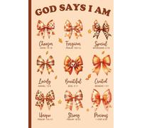 Fall Christian Notebook: God Says I Am Coquette Bow Bible Verse Journal, Gifts for Women, Religious Scripture, 100 pages, 6x9"