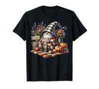 Fall Coffee GNOME Dad In Orange Knitted Blanket For Autumn Camiseta