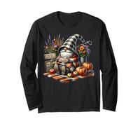 Fall Coffee GNOME Dad In Orange Knitted Blanket For Autumn Manga Larga