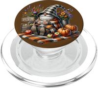 Fall Coffee GNOME Dad In Orange Knitted Blanket For Autumn PopSockets PopGrip para MagSafe