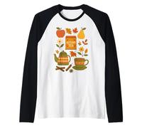 Fall Comforts Cozy Cottage Core Tea y Fall Hygge Design Camiseta Manga Raglan