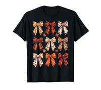 Fall Coquette Bow Fall Pumpkin Thanksgiving Women Girl Camiseta