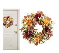 Fall Decor Door Wreath - 35cm Artificial Leaves Harvest Door Display