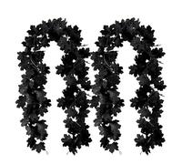 Fall Decors - Fall Decorations | Dark Autumn Aesthetic | Black Fall Leaves Garland for Tabletop, Door Frame, Scene, Outdoor Holiday Decorations, Gothic Thanksgiving Accents