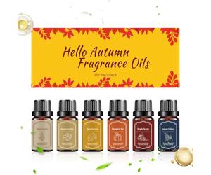 Fall Diffuser Oils Scents - Autumn Fragrance Set for Relaxation | 6 Bottles Aromatherapy Oils with Scents, Perfect for Candle Making Air Purifier Diffuser Yoga Meditation Spa Home Use, 118.11g