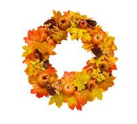 Fall Door Wreath, 17 Inch Autumn Decor, Pumpkin Wreath Thanksgiving Halloween Fall Decor For Indoor Outdoor Window Wall Fireplace Farmhouse Garden Yard Patio Porch Bedroom Living Room