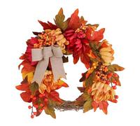 Fall Door Wreath - Artificial Maple Leaves Halloween Decor Realistic