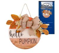 Fall Door Wreath, Fall Welcome Door Sign, Welcome Door Wooden Fall Sign, Fall Welcome Door Sign - Farmhouse Pumpkin Round Wooden Decoration for Yard, Wall, Porch, and Home
