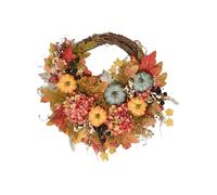 Fall Door Wreath - Harvest Festival Holiday Decoration | 50cm Autumn Wreath with Faux Maple Leaves, Pinecones & Pumpkins, Vibrant Seasonal Accent for Entrance, Front Door, Window and Fireplace Display