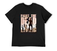 Fall Fight The Dead Fear The Living II T-Shirt - Rick The Walking Grimes Dead Men's T-Shirt Black 3XL