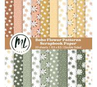 Fall Floral Pattern Scrapbook Paper: Boho Flower Scrapbook Paper, Earthy Craft Paper for Card Making, Scrapbooking, Junk Journaling, Decorations, Collage Papers for Mixed Media, 8.5 x 8.5 inch