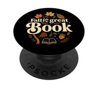 Fall For A Great Book Autumn Reading Graphic PopSockets PopGrip Adhesivo