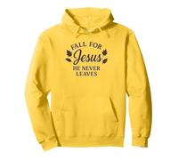 Fall for Jesus He Never Leaves Christian Autumn Design Sudadera con Capucha
