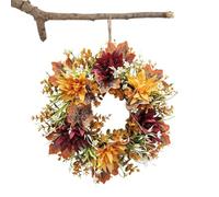 Fall Front Porch Wreath - 35cm Artificial Leaves Thanksgiving Door Sign