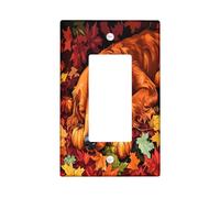 Fall Fun - Cubierta decorativa para interruptor de perro setter irlandés, 1 banda, balancín individual, hoja de arce otoñal, placa de pared para mascotas, placa frontal eléctrica para decoración de