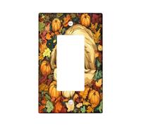 Fall Fun Golden Retriever - Cubierta decorativa para interruptor de 1 banda, diseño de hoja de arce otoñal, placa de pared para mascotas, placa frontal eléctrica de cachorro para decoración de