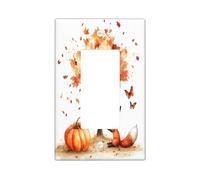 Fall Fun - Placa de pared para interruptor de zorro, 1 banda, diseño de árbol de otoño, hoja de arce, placa frontal eléctrica para decoración de dormitorio, baño, placa de interruptor de tamaño