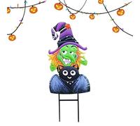 Fall Garden Stakes, Metal Pumpkin Yard Stakes, Halloween Outdoor Decor, Otomn Lawn Decorations Stakes Gnome Witch Colourful Halloween Yard Art Welcome Signs Stakes For Lawn Backyard Walkway