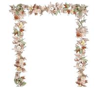 Fall Garland For Mantle - Otomn Garland Decor | Fall Garlands Outdoor, 5,9 ft White Pumpkin Halloween Garlands With Berries, Party Centerpieces For Bookshelf Kitchen Festival Campfire Table Porch