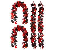 Fall Ghirland Outdoor - 4 piezas Fux Acción de Gracias Decor, guirnalda de colección vintage estacional | Rich Color Mix, Ornament For Balcony Back Wall Garden Entryway Port Doorway ventana