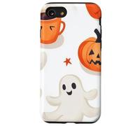 Fall Ghost Pumpkin with Coffee Mugs Halloween Ghosts Coffee Carcasa para iPhone SE (2020) / 7/8