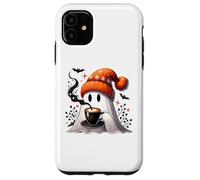 Fall Ghost with Coffee Mug,Halloween Ghost Drinking Coffee Carcasa para iPhone 11