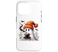 Fall Ghost with Coffee Mug,Halloween Ghost Drinking Coffee Carcasa para iPhone 16 Pro