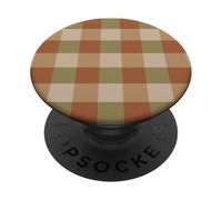Fall Gingham Plaid - Warm Rustic Checkered Pattern PopSockets PopGrip Adhesivo