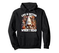 Fall GNOME For Book Lover Teacher Life Is Better When I Read Sudadera con Capucha