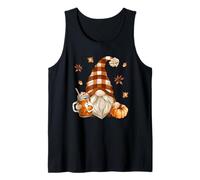 Fall GNOME In Autumn Buffalo Plaid Who Loves Pumpkin Spice Camiseta sin Mangas