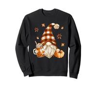 Fall GNOME In Autumn Buffalo Plaid Who Loves Pumpkin Spice Sudadera