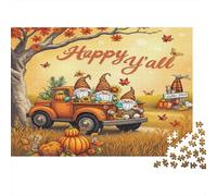 Fall GNOME Truck 100% Recycled Cardboard Happy Fall GNOME Truck 1000 Piece Puzzle for Adults The Impossible Challenge Fun Present 70x50cm/1000pcs