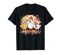 Fall Goose Autumn Pumpkins and Woodland Leaves Camiseta