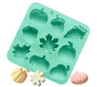 Fall Harvest Silicone Mold Set - 9 Slot Pumpkin Maple Design, Heat Resistant Reusable Baking Tray | 3D Candy Jelly Fondant Candle Casting Tool for Seasonal Celebration Kitchen Crafts