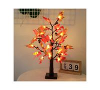 Fall Home Decor, 24 Lighted Autumn Maple Trees with Warm White LEDs, Fall Decorations, Pumpkin Shades, Pine Cones, Acorns, and Battery-Operated