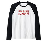 Fall In Love In A Mosh Pit Parodia Heavy Metal Retro Humor Camiseta Manga Raglan