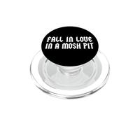 Fall In Love In A Mosh Pit Parodia Heavy Metal Retro Humor PopSockets PopGrip para MagSafe