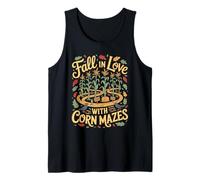Fall In Love with Corn Mazes Autumn Harvest Fun Camiseta sin Mangas