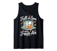 Fall In Love with Fresh Air Autumn Window Leaves Camiseta sin Mangas