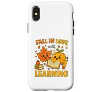 Fall In Love with Learning Cute Autumn Teacher Carcasa para iPhone X/XS