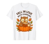 Fall in Love with Learning Cute Owl Autumn Design Camiseta