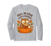 Fall in Love with Learning Cute Owl Autumn Design Manga Larga