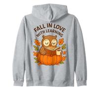 Fall in Love with Learning Cute Owl Autumn Design Sudadera con Capucha