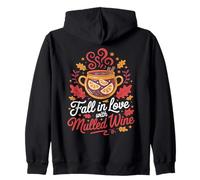 Fall In Love with Mulled Wine Autumn Leaves Citrus Sudadera con Capucha
