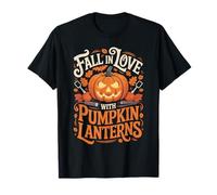 Fall In Love with Pumpkin Lanterns Halloween Autumn Vibes Camiseta